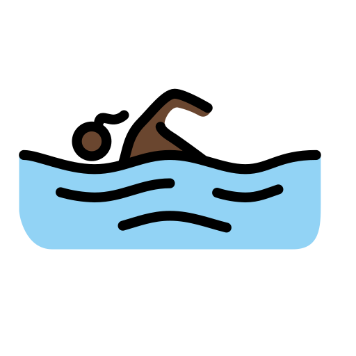 Woman Swimming: Dark Skin Tone on OpenMoji