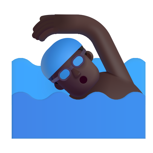 Man Swimming: Dark Skin Tone on Microsoft 3D
