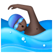 Man Swimming: Dark Skin Tone on Samsung