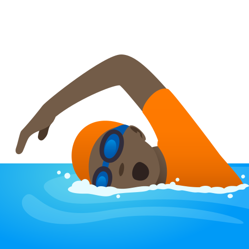 Swimmer: Dark Skin Tone on JoyPixels