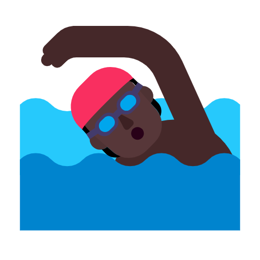 Swimmer: Dark Skin Tone on Microsoft Fluent