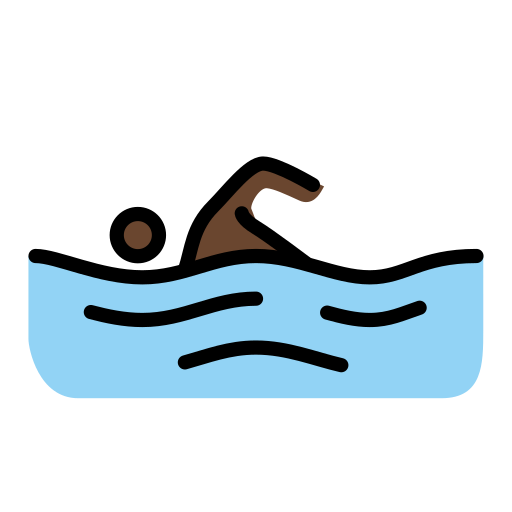 Swimmer: Dark Skin Tone on OpenMoji