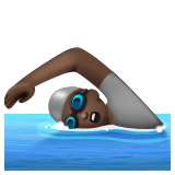 Swimmer: Dark Skin Tone on WhatsApp