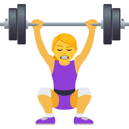 Woman Lifting Weights on JoyPixels