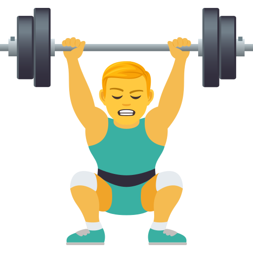 Man Lifting Weights on JoyPixels