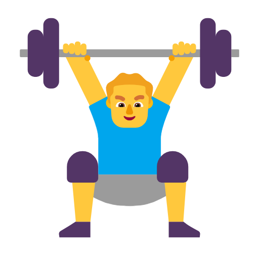 Man Lifting Weights on Microsoft Fluent
