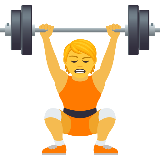 Person Lifting Weights on JoyPixels