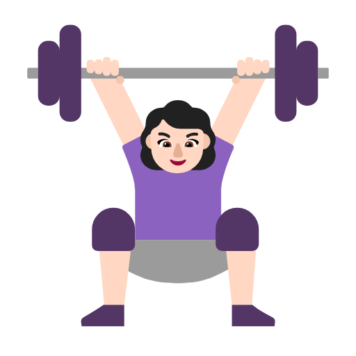 Woman Lifting Weights: Light Skin Tone on Microsoft Fluent