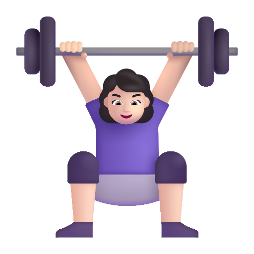 Woman Lifting Weights: Light Skin Tone on Microsoft 3D