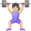 Woman Lifting Weights: Light Skin Tone on Samsung