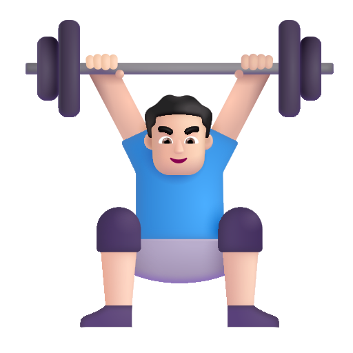 Man Lifting Weights: Light Skin Tone on Microsoft 3D