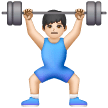 Man Lifting Weights: Light Skin Tone on Samsung