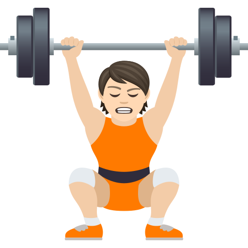 Person Lifting Weights: Light Skin Tone on JoyPixels