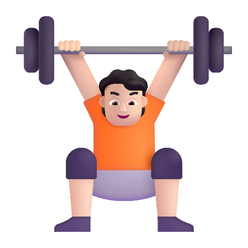 Person Lifting Weights: Light Skin Tone on Microsoft 3D