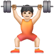 Person Lifting Weights: Light Skin Tone on Samsung