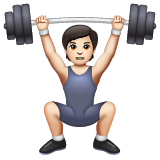Person Lifting Weights: Light Skin Tone on WhatsApp