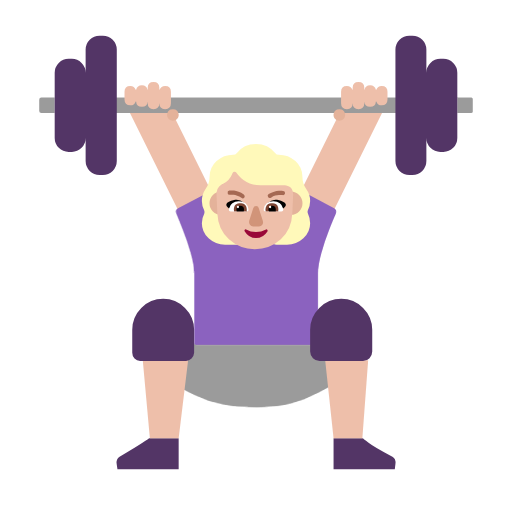 Woman Lifting Weights: Medium-Light Skin Tone on Microsoft Fluent