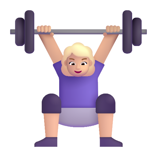 Woman Lifting Weights: Medium-Light Skin Tone on Microsoft 3D