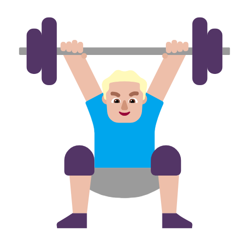 Man Lifting Weights: Medium-Light Skin Tone on Microsoft Fluent