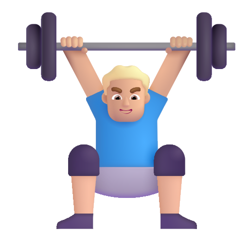Man Lifting Weights: Medium-Light Skin Tone on Microsoft 3D