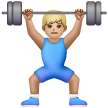 Man Lifting Weights: Medium-Light Skin Tone on Samsung