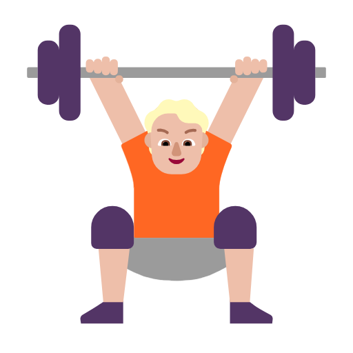 Person Lifting Weights: Medium-Light Skin Tone on Microsoft Fluent