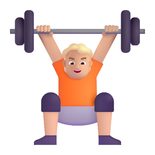 Person Lifting Weights: Medium-Light Skin Tone on Microsoft 3D