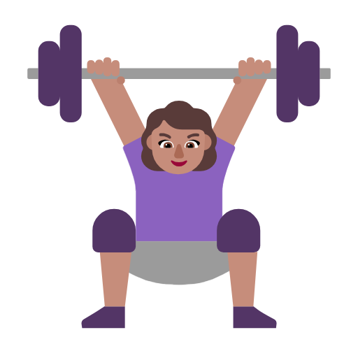 Woman Lifting Weights: Medium Skin Tone on Microsoft Fluent