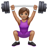 Woman Lifting Weights: Medium Skin Tone on WhatsApp