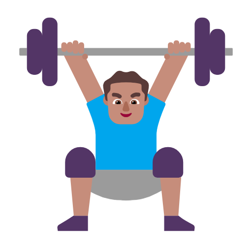 Man Lifting Weights: Medium Skin Tone on Microsoft Fluent