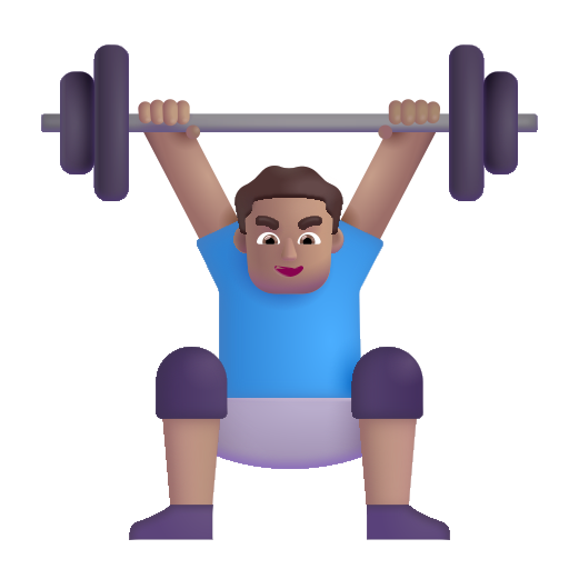 Man Lifting Weights: Medium Skin Tone on Microsoft 3D