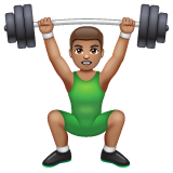 Man Lifting Weights: Medium Skin Tone on WhatsApp