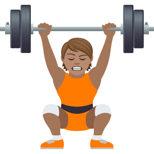 Person Lifting Weights: Medium Skin Tone on JoyPixels