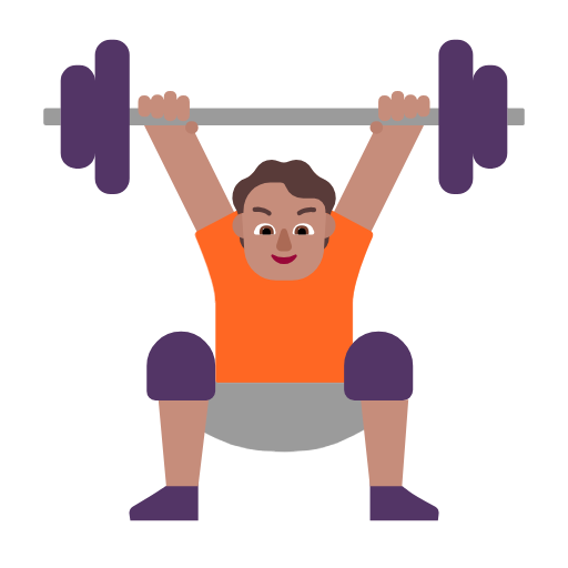 Person Lifting Weights: Medium Skin Tone on Microsoft Fluent