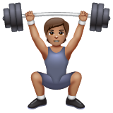 Person Lifting Weights: Medium Skin Tone on WhatsApp