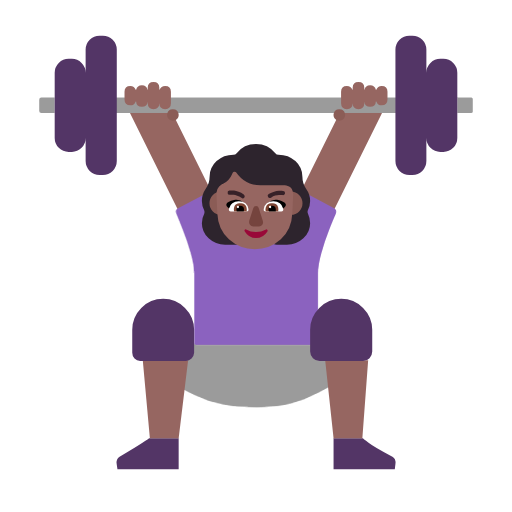 Woman Lifting Weights: Medium-Dark Skin Tone on Microsoft Fluent