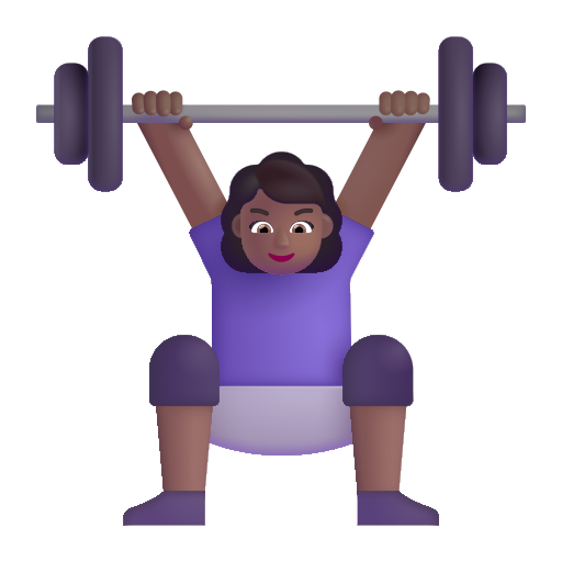 Woman Lifting Weights: Medium-Dark Skin Tone on Microsoft 3D