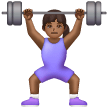 Woman Lifting Weights: Medium-Dark Skin Tone on Samsung