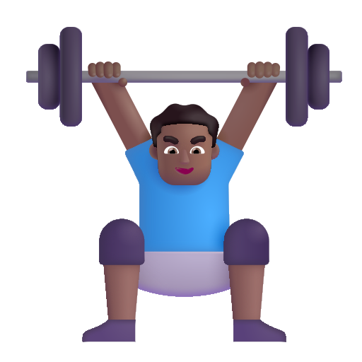 Man Lifting Weights: Medium-Dark Skin Tone on Microsoft 3D