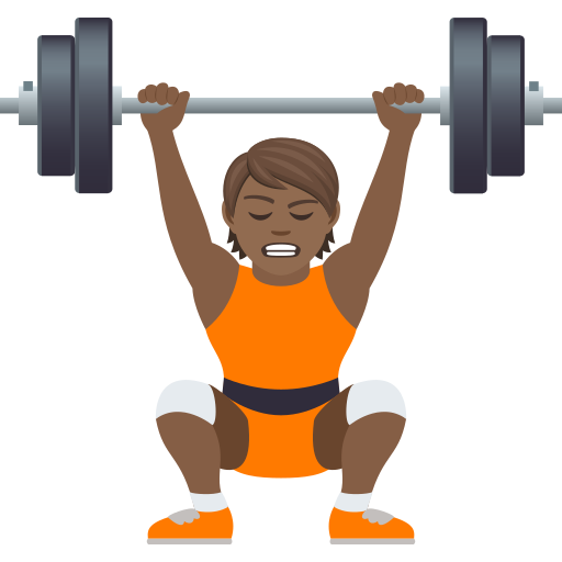 Person Lifting Weights: Medium-Dark Skin Tone on JoyPixels