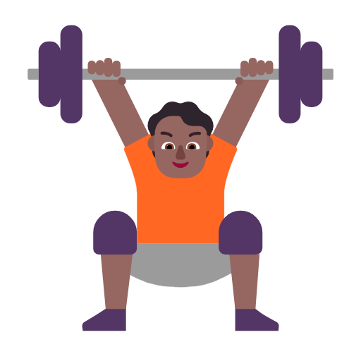 Person Lifting Weights: Medium-Dark Skin Tone on Microsoft Fluent
