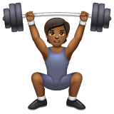 Person Lifting Weights: Medium-Dark Skin Tone on WhatsApp
