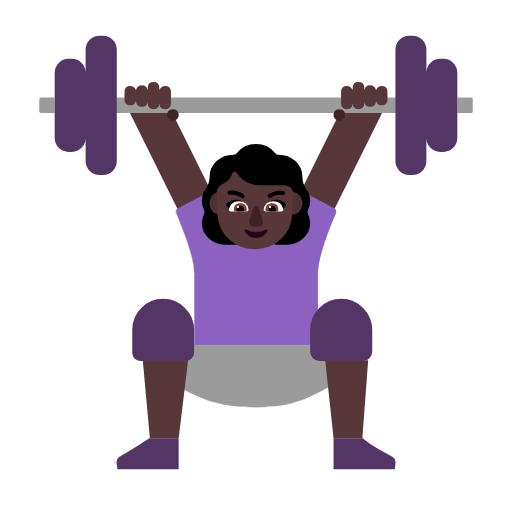 Woman Lifting Weights: Dark Skin Tone on Microsoft Fluent