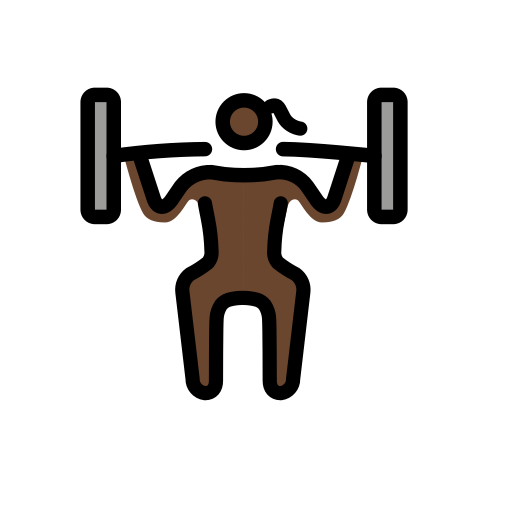 Woman Lifting Weights: Dark Skin Tone on OpenMoji