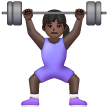 Woman Lifting Weights: Dark Skin Tone on Samsung