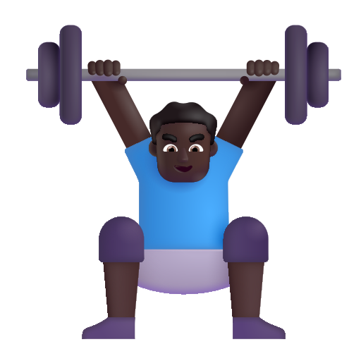 Man Lifting Weights: Dark Skin Tone on Microsoft 3D