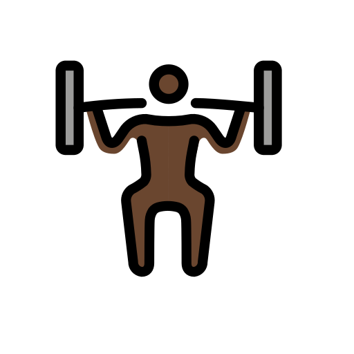 Man Lifting Weights: Dark Skin Tone on OpenMoji