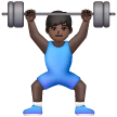 Man Lifting Weights: Dark Skin Tone on Samsung