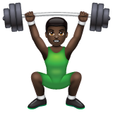 Man Lifting Weights: Dark Skin Tone on WhatsApp
