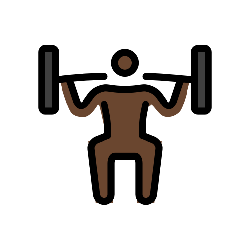 Person Lifting Weights: Dark Skin Tone on OpenMoji